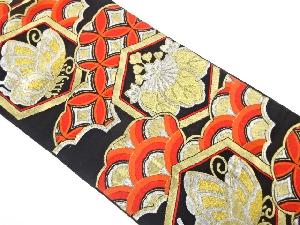 アンティーク　亀甲に桐・蝶模様織り出し袋帯（着用可）